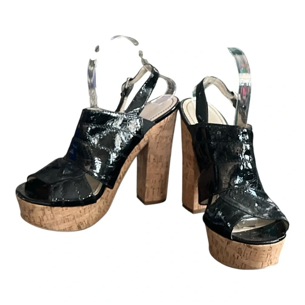 Nine West Black and Tan Platform Heels Size 10 NWOT